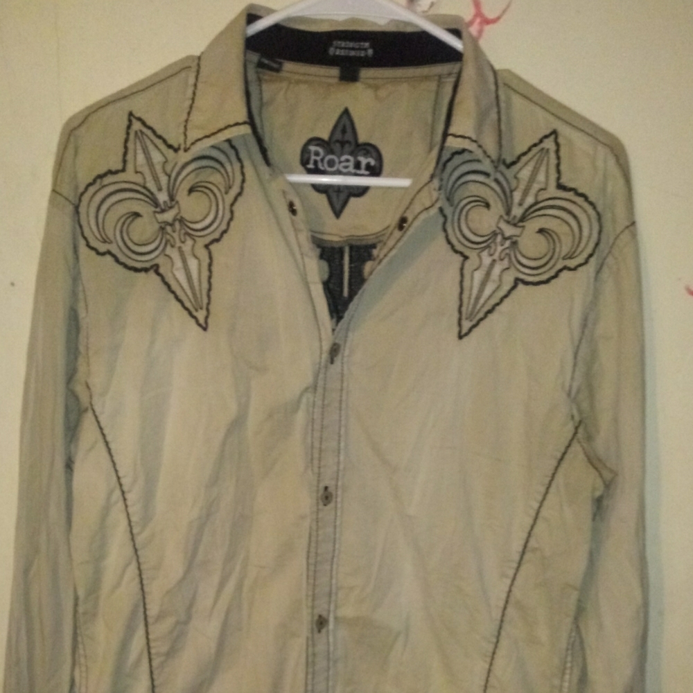 Roar mens button up shirt